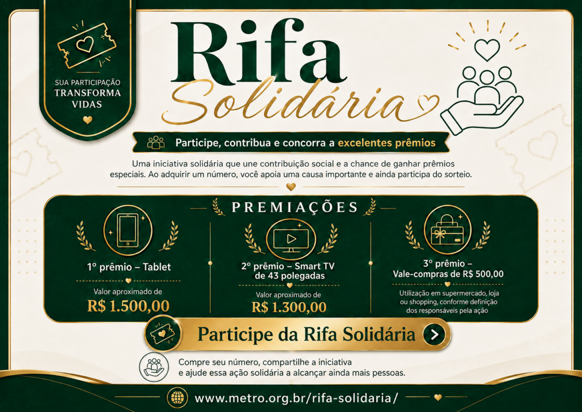 Rifa Solidária participe, concorra a prêmios e ajude uma boa causa 2026